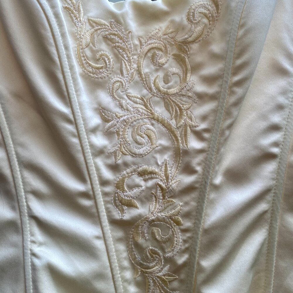 Vintage Jessica McClintock for Gunne Sax Butter yellow corset gown size 13 - Picture 11 of 13